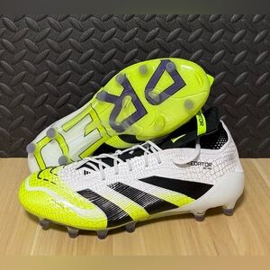 Adidas Predator Elite Foldover Tongue AG Soccer White Green JS0945 Mens Size 10